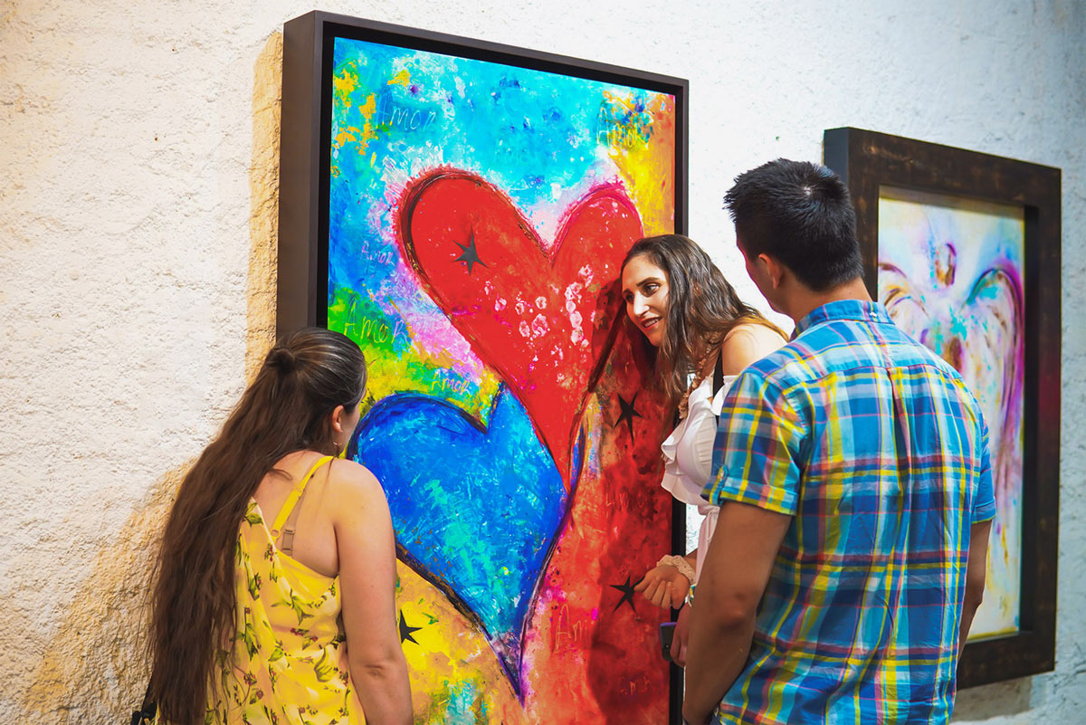 Visitors enjoy the interesting art in San Jose del Cabo on a Thursday evening Art Walk.
