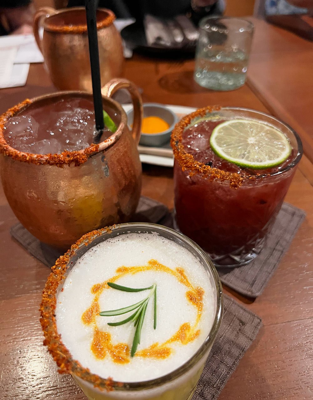 Margaritas and mezcalitas at Torote farm-to-table restaurant in Cabo San Lucas