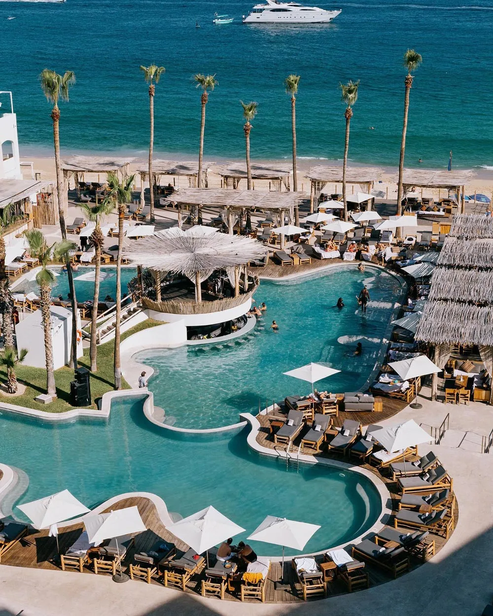 The ME Cabo by Melia is one of the trendiest hotels in Cabo on a swimmable beach.