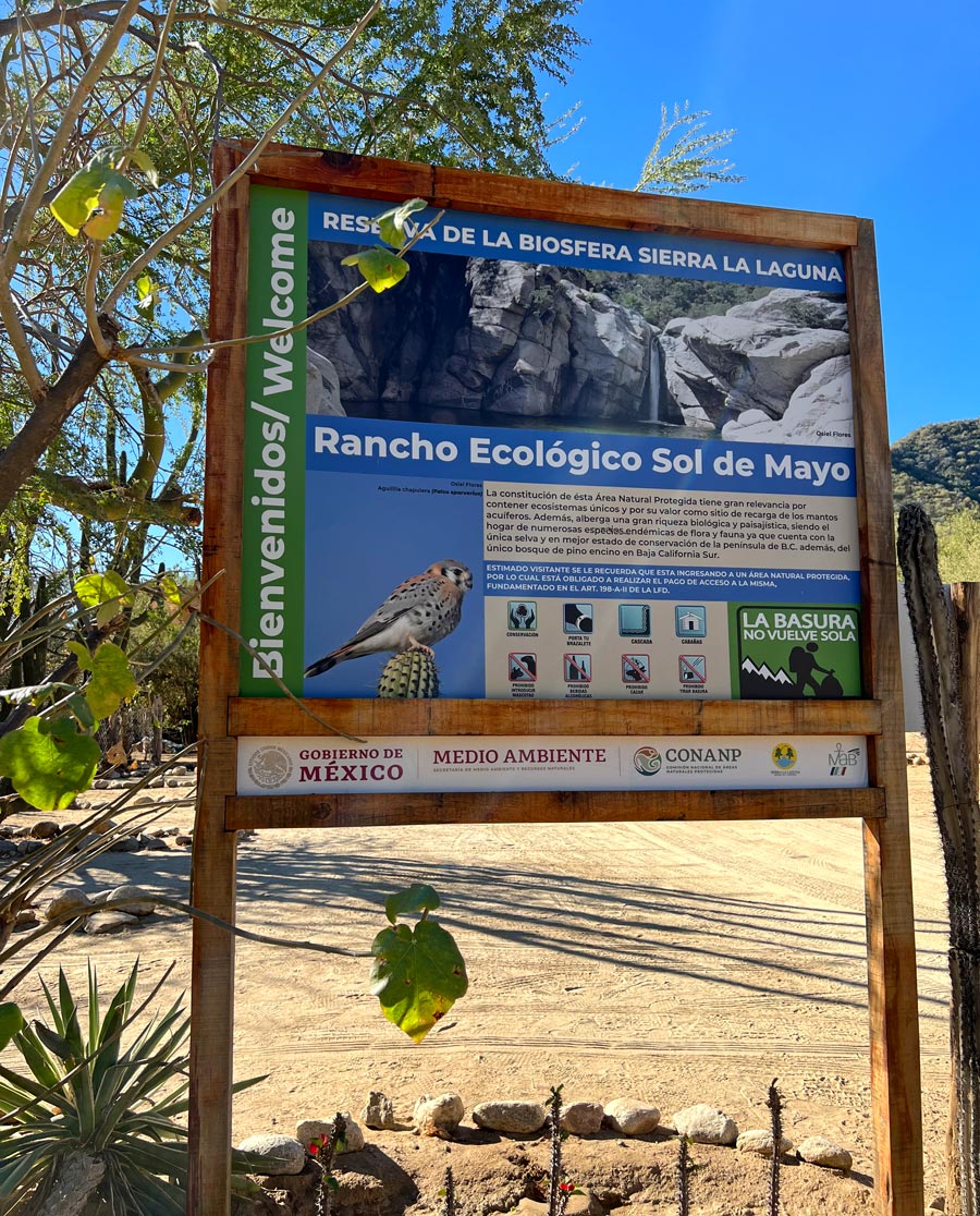 Rancho Ecologico Sol de Mayo sign
