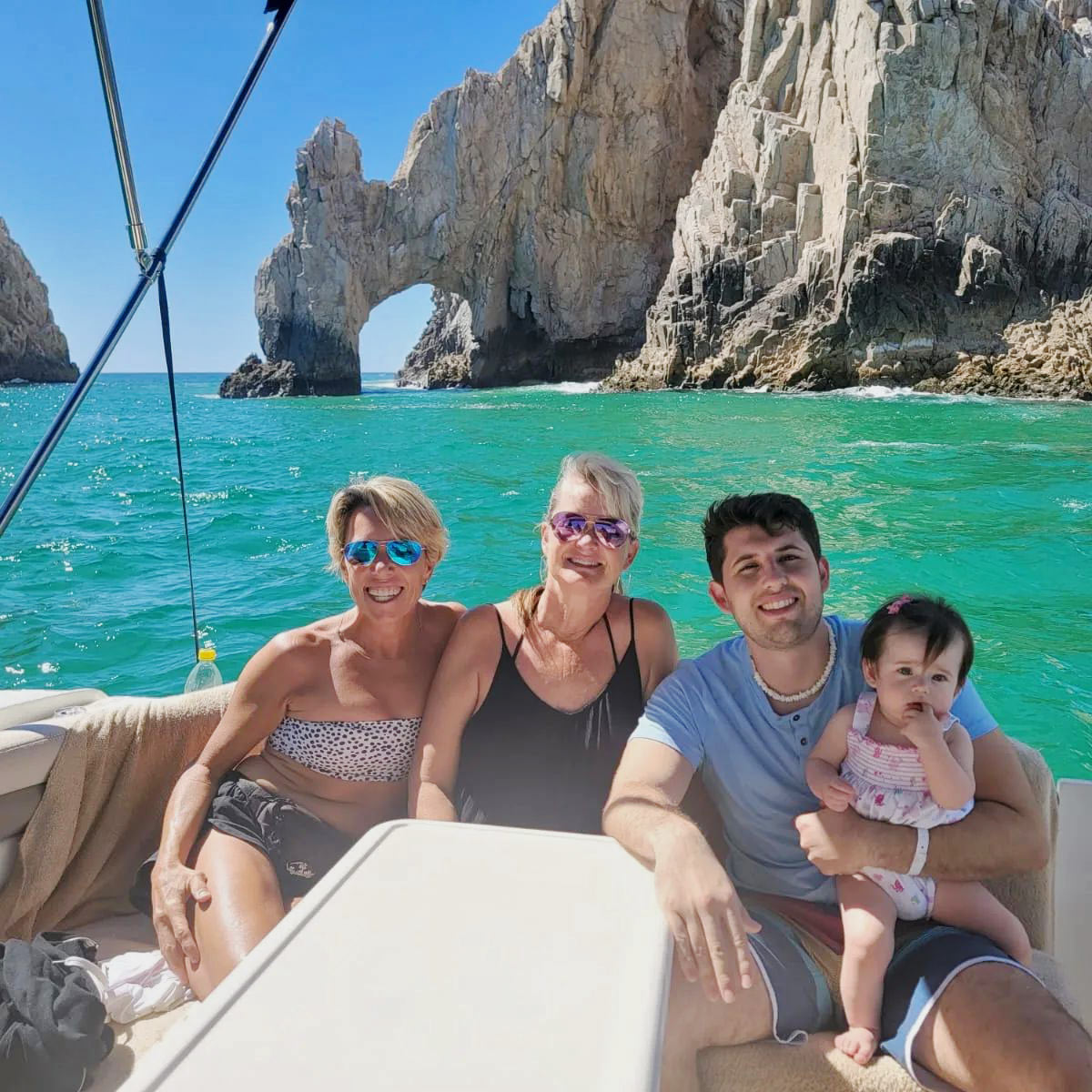 Family enjoys a private boat trip in Cabo San Lucas