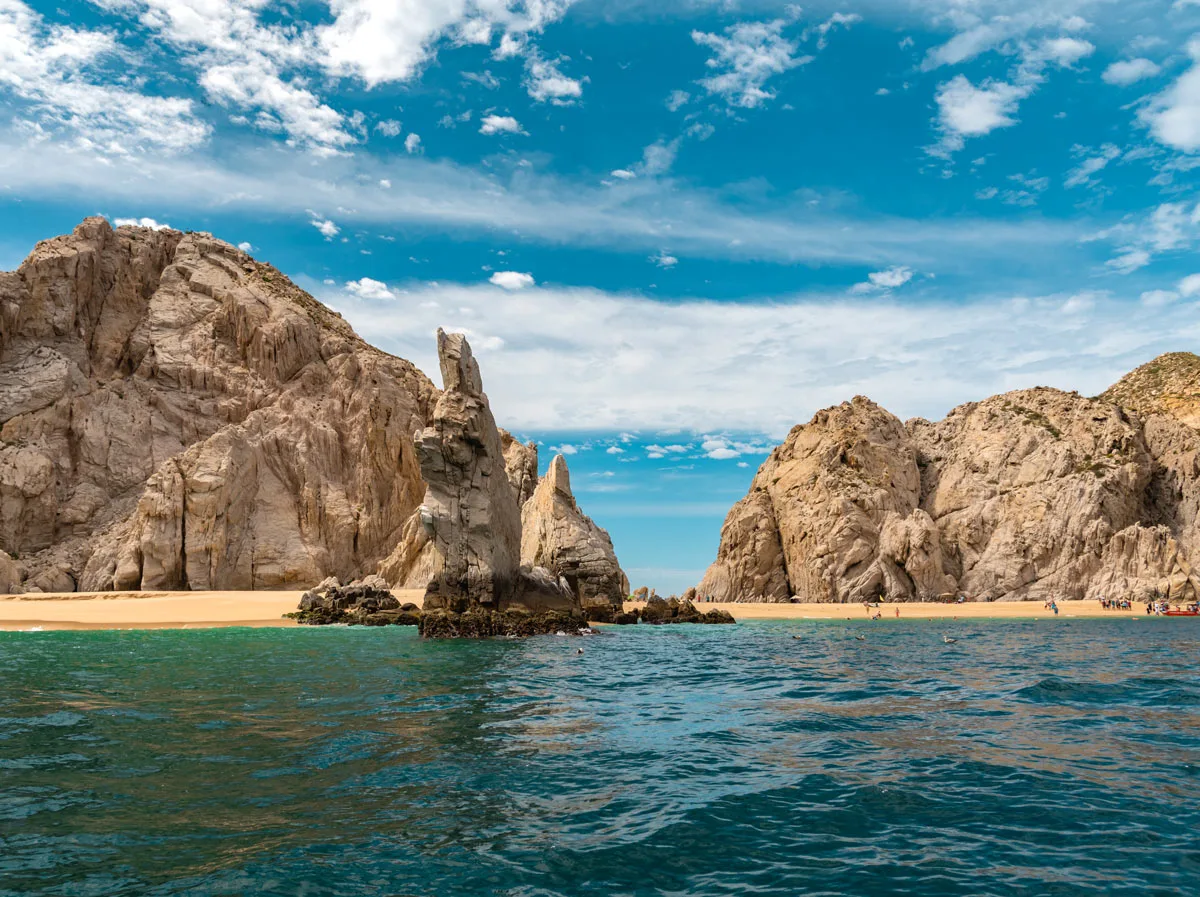 Known locally as Playa del Amor, Lover's Beach in Cabo San Lucas can only be easily reached by boat.