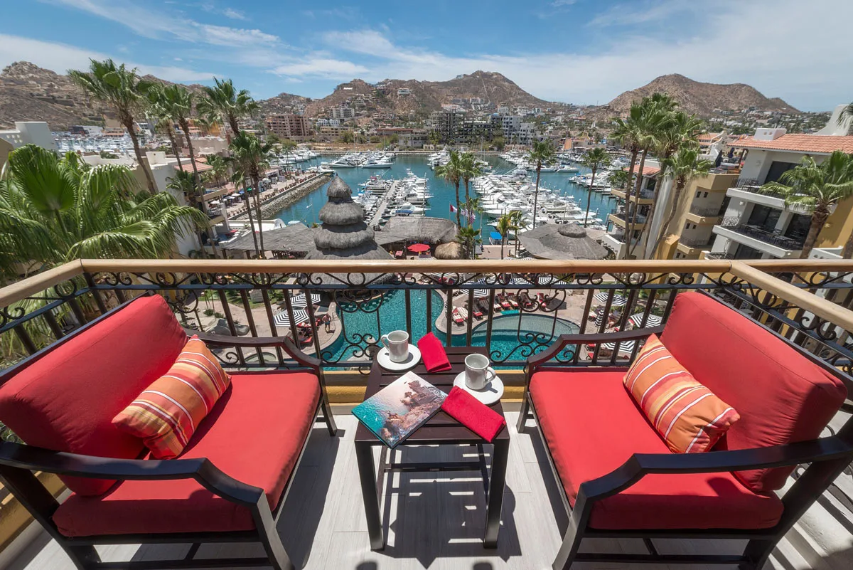 Balcony view from the Marina Fiesta Resort & Spa in Cabo San Lucas, Mexico