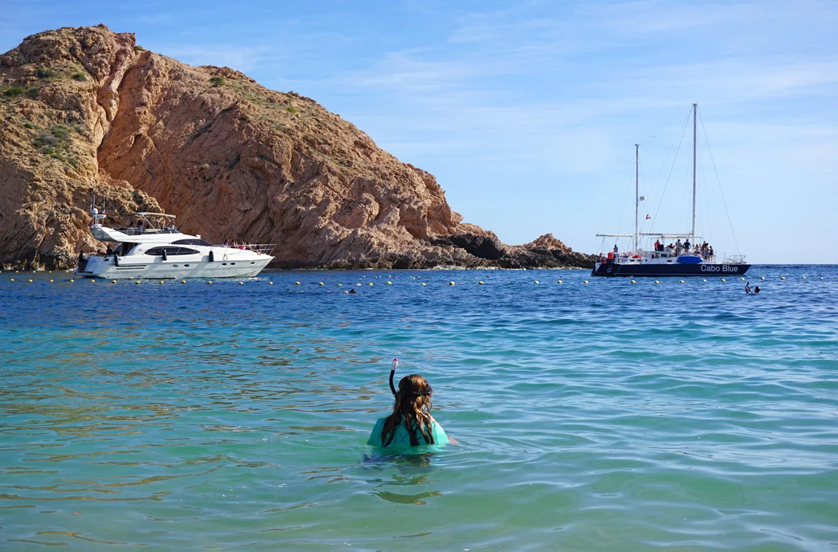 Snorkeler in Santa Maria Bay, Cabo San Lucas