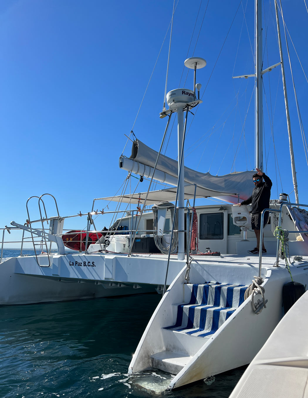 The Island Cat is a comfortable catamaran, used by Baja Charters as a support boat on their La Paz whale shark tours.