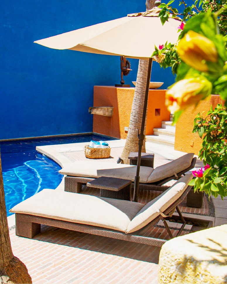 Pool chairs at Casa Natalia, San Jose del Cabo