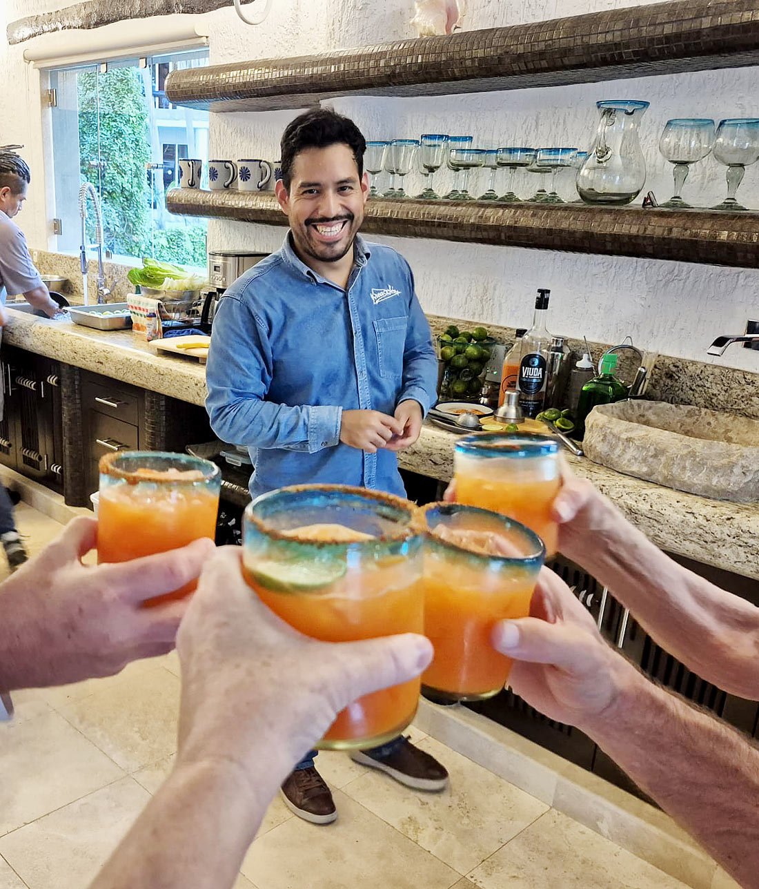 Carrot cocktails at our Cabo private chef dinner